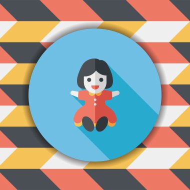 Uzun Gölge, eps 10 ile kız bebek oyuncak düz simgesi