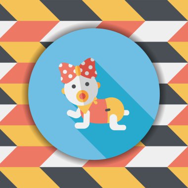 Bebek çıngırağı düz simgesi ile uzun gölge, eps10