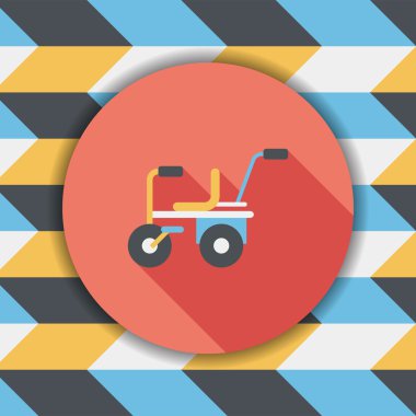 Çocuk bisikleti uzun gölge, eps10 düz simgesiyle