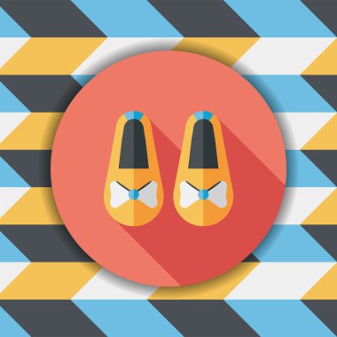 uzun gölge ile bebek patik düz simgesi