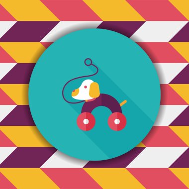 oyuncak köpek uzun gölge, eps 10 düz simgesiyle