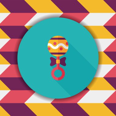 Bebek çıngırağı uzun gölge, eps 10 düz simgesiyle