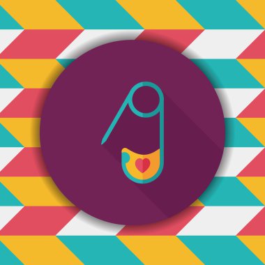 çengelli iğne ile uzun gölge, eps 10 düz simgesi