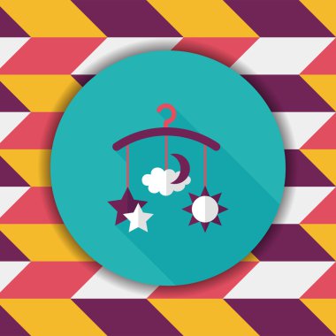 oyuncak uzun gölge, eps 10 düz simgesiyle asılı Bebek karyolası/beşik