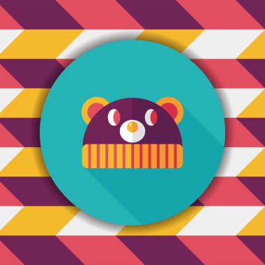 Bebek şapka düz simgesi ile uzun gölge, eps10