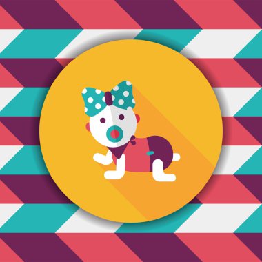 Bebek çıngırağı düz simgesi ile uzun gölge, eps10