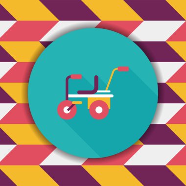 Çocuk bisikleti uzun gölge, eps10 düz simgesiyle