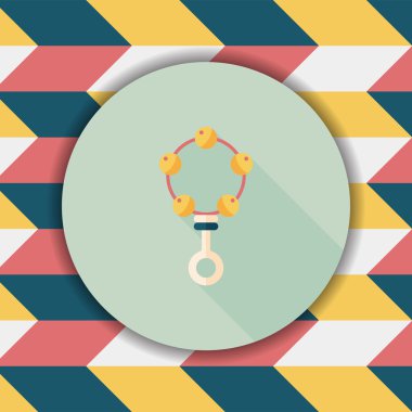 Bebek çıngırağı düz simgesi ile uzun gölge, eps10