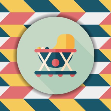 bebeğim walker düz simgesi ile uzun gölge, eps10