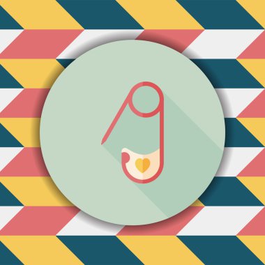 çengelli iğne ile uzun gölge, eps 10 düz simgesi