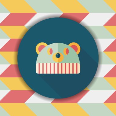 Bebek şapka düz simgesi ile uzun gölge, eps10