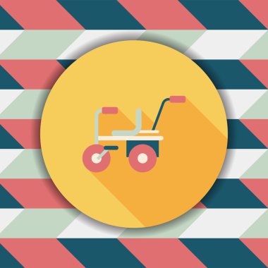 Çocuk bisikleti uzun gölge, eps10 düz simgesiyle