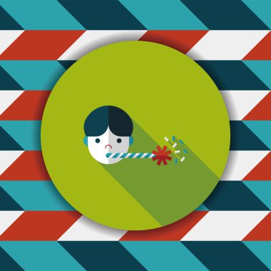 Doğum günü partisi düz simgesi ile uzun gölge, eps10birthday parti fl