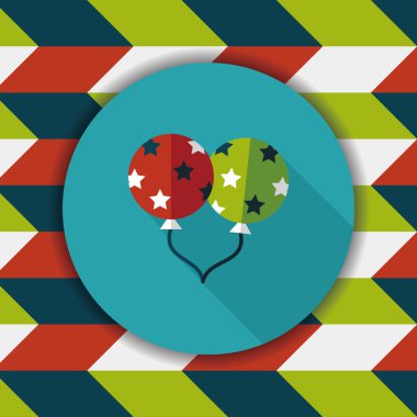 Balonlar düz simgesi ile uzun gölge, eps10