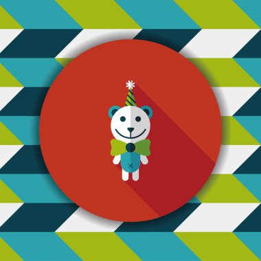 Uzun Gölge, eps10 ile Doğum oyuncak ayı düz simgesi