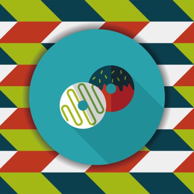 Donut düz simgesi ile uzun gölge, eps10