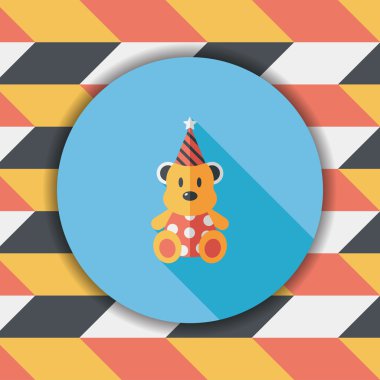 Uzun Gölge, eps10 ile Doğum oyuncak ayı düz simgesi