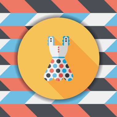 kadın elbise düz simgesi ile uzun gölge, eps10