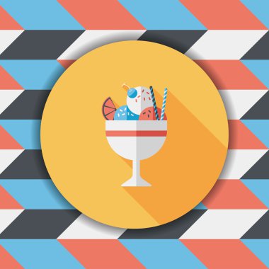 Uzun Gölge, eps10 dondurma düz simgesi