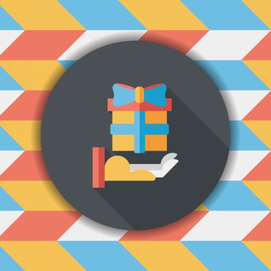 Uzun Gölge, eps10 hediye düz simgesi