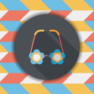 Uzun Gölge, eps10 ile çiçek gözlük düz simgesi