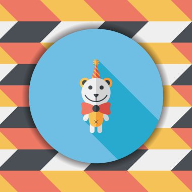 Uzun Gölge, eps10 ile Doğum oyuncak ayı düz simgesi