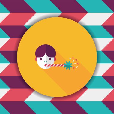 verjaardag partij jongen platte pictogram met lange schaduw, eps10