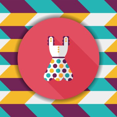 kadın elbise düz simgesi ile uzun gölge, eps10