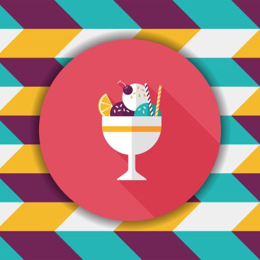 Uzun Gölge, eps10 dondurma düz simgesi