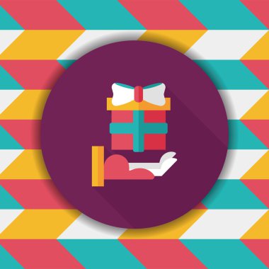 Uzun Gölge, eps10 hediye düz simgesi