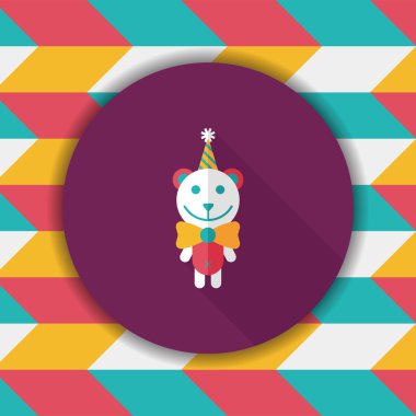 Uzun Gölge, eps10 ile Doğum oyuncak ayı düz simgesi