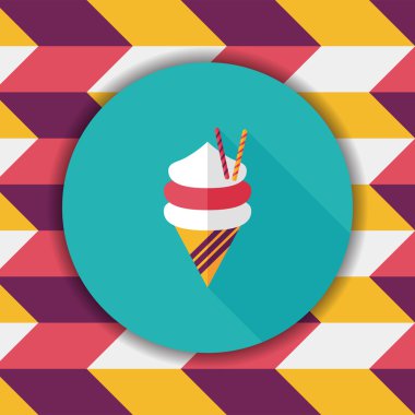 Uzun Gölge, eps10 dondurma düz simgesi