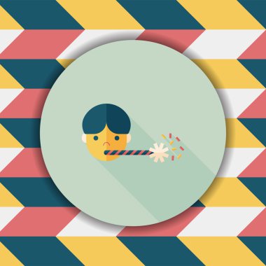 verjaardag partij jongen platte pictogram met lange schaduw, eps10
