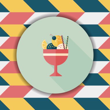 Uzun Gölge, eps10 dondurma düz simgesi