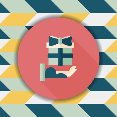 Uzun Gölge, eps10 hediye düz simgesi