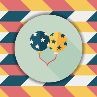 Balonlar düz simgesi ile uzun gölge, eps10