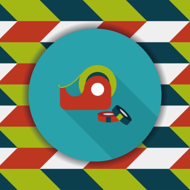 yapışkan bant düz simgesi ile uzun gölge, eps10