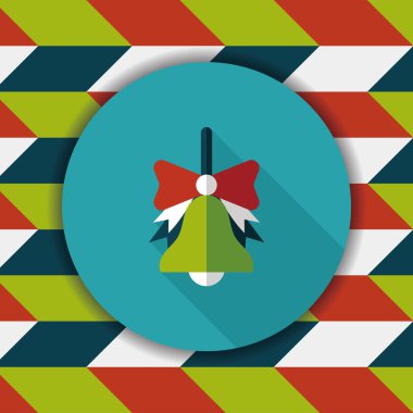 okul zili uzun gölge, eps10 düz simgesiyle