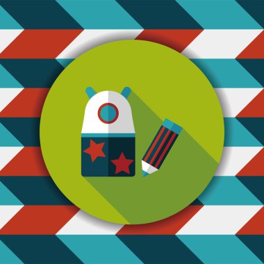 kalem kalemtıraş düz simgesi ile uzun gölge, eps10