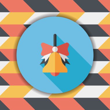 okul zili uzun gölge, eps10 düz simgesiyle