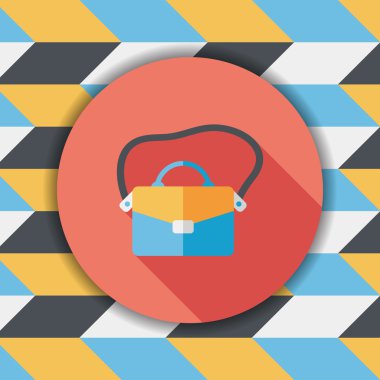 Evrak Çantası'nı düz simgesi ile uzun gölge, eps10