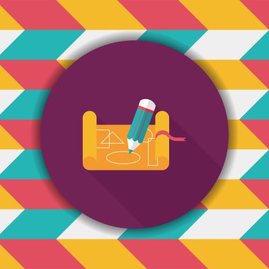 Uzun Gölge, eps10 planı düz simgesi