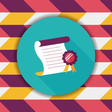 Uzun Gölge, eps10 ile Diploma düz simgesi