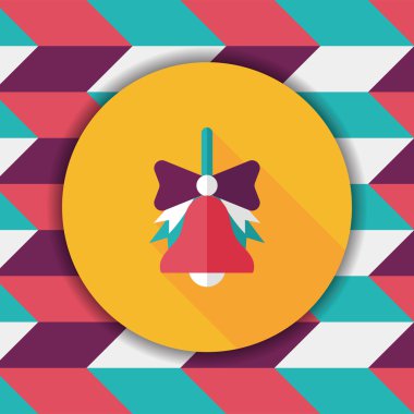 okul zili uzun gölge, eps10 düz simgesiyle