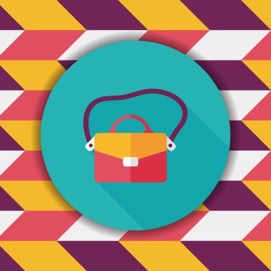 Evrak Çantası'nı düz simgesi ile uzun gölge, eps10