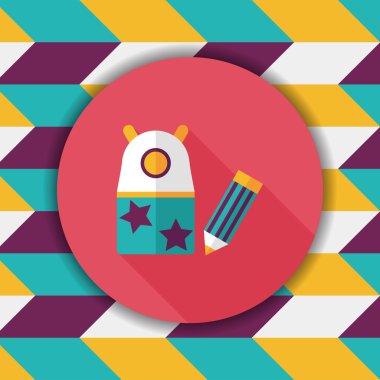 kalem kalemtıraş düz simgesi ile uzun gölge, eps10