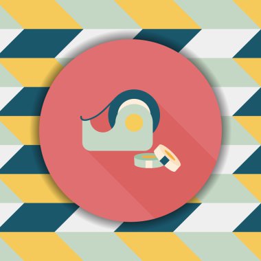 yapışkan bant düz simgesi ile uzun gölge, eps10