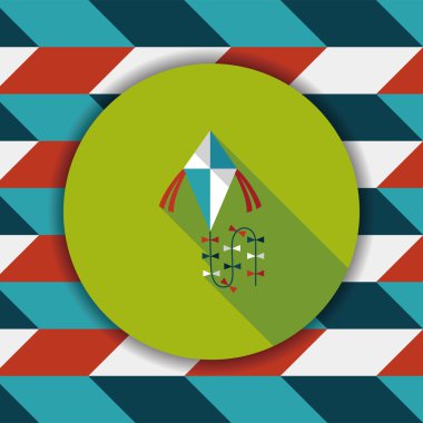 uçurtma düz simgesi ile uzun gölge, eps10