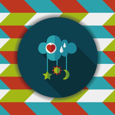 Bebek çıngırağı uzun gölge, eps 10 düz simgesiyle