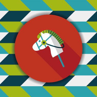 oyuncak at düz simgesi ile uzun gölge, eps10